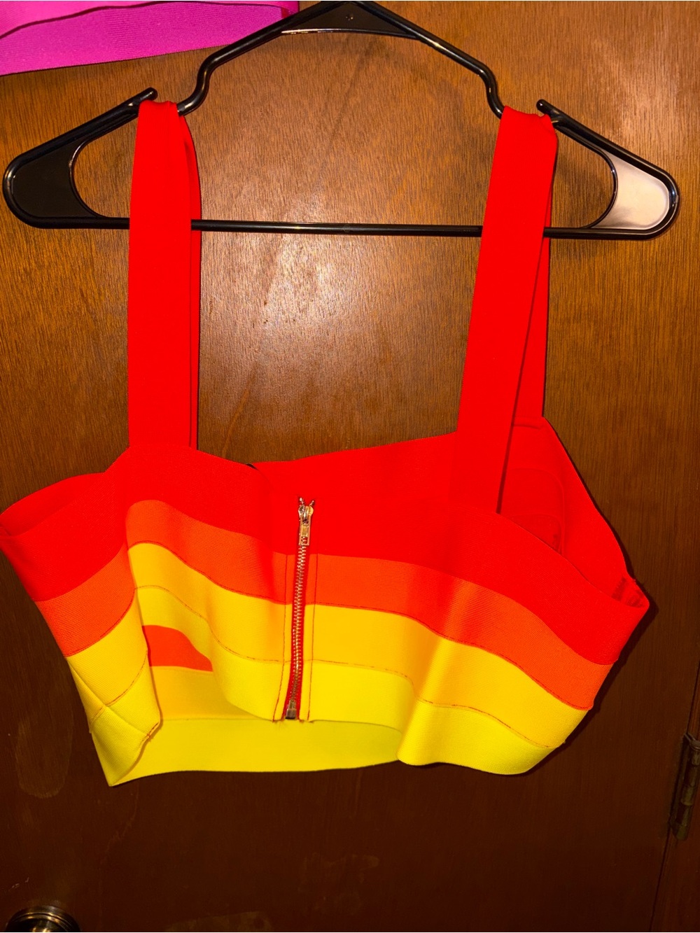 Fashion Nova Rainbow Bandage Skirt Set - Red to Purple - Picture 8 of 11